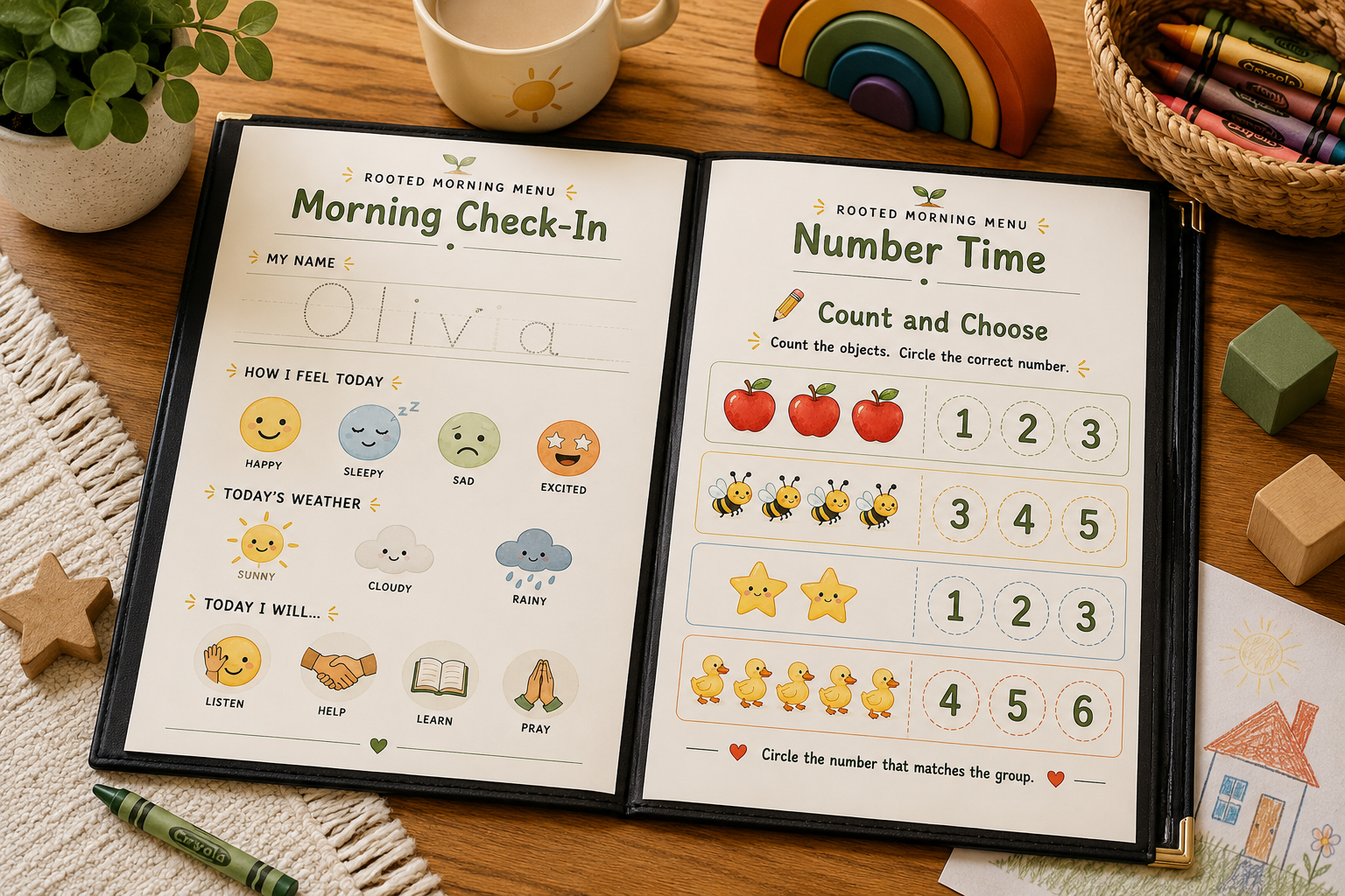Rooted Morning Menu - Preschool Edition